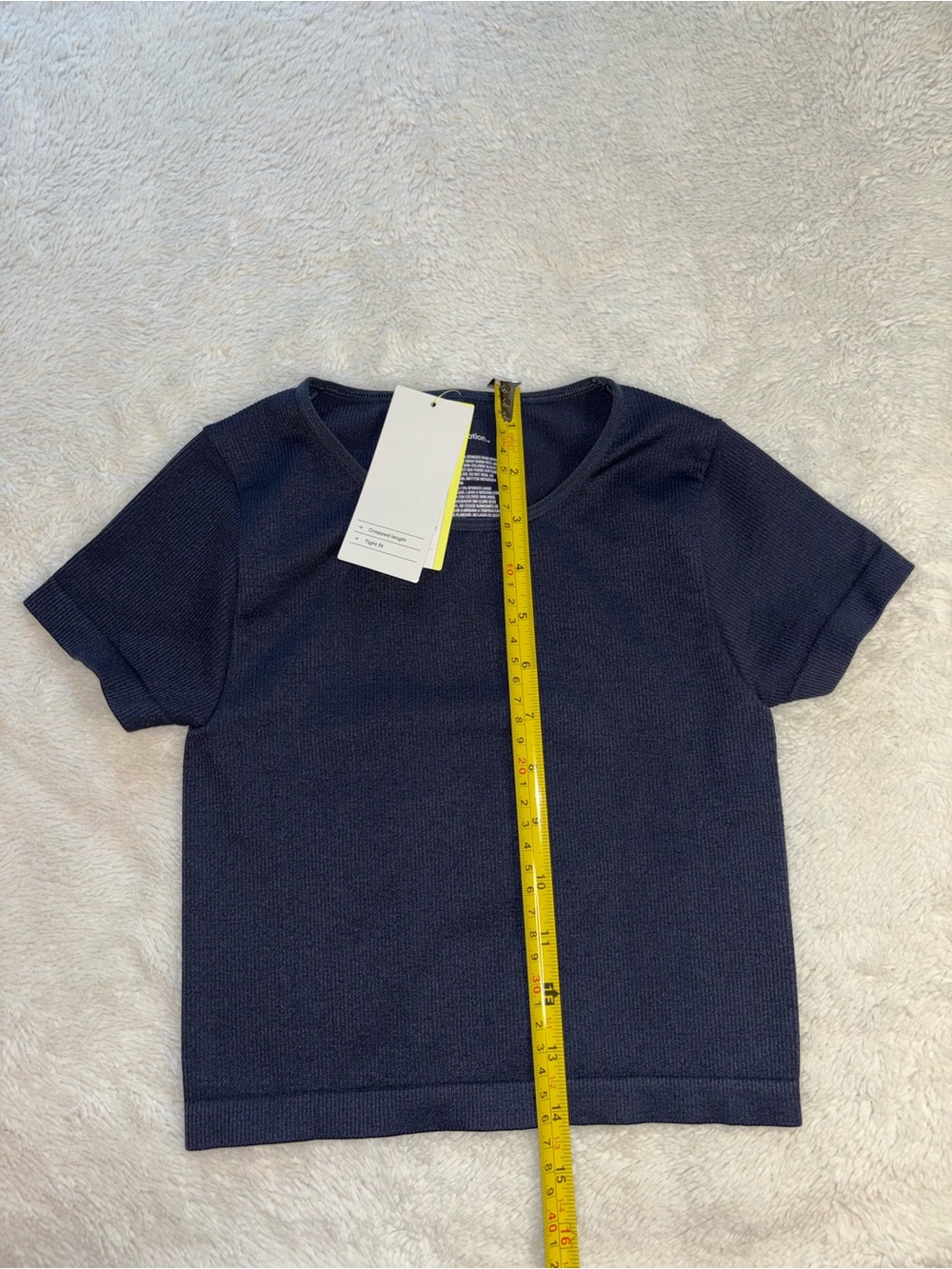 All In Motion Navy Short Sleeve Moisture Wicking Crop Tee - Picture 5 of 5